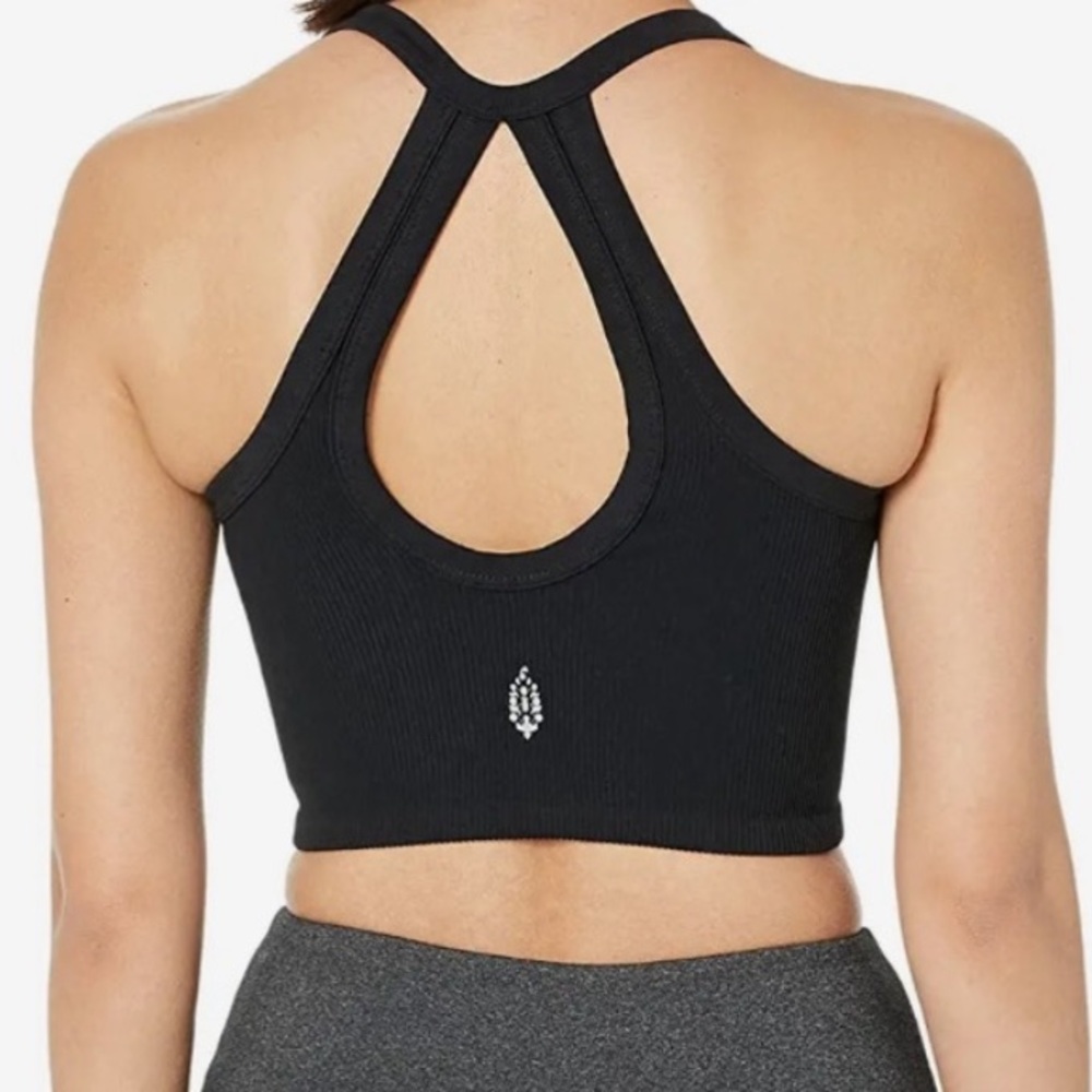 Free People Free Throw Henley Crop Top Black NWT - Picture 13 of 13